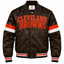 Cleveland Browns Stripe Sleeve Heavyweight Satin Jacket