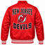 New Jersey Devils Team Graphic NHL Heavyweight Satin Jacket Back View