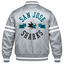 San Jose Sharks NHL Heavyweight Satin Jacket Back View