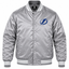 Tampa Bay Lightning gray NHL Heavyweight Satin Jacket Front View