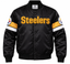 Pittsburgh Steelers Strip Sleeves Heavyweight Satin Jacket