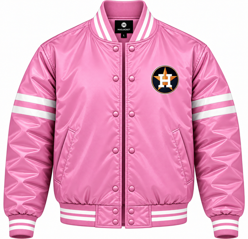 Houston Astros Stripe Sleeves Heavyweight Satin Jacket