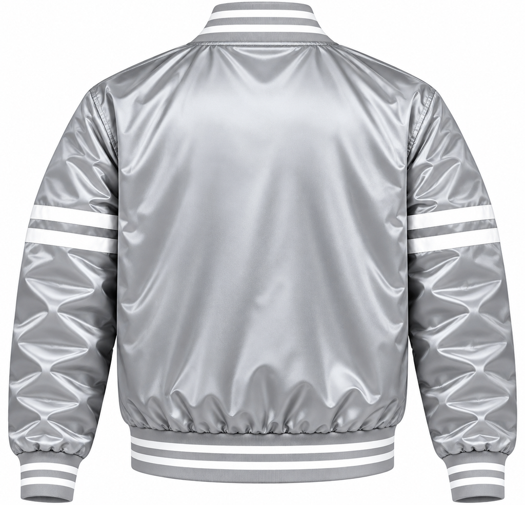 Kansas City Stripe Sleeves Heavyweight Satin Jacket