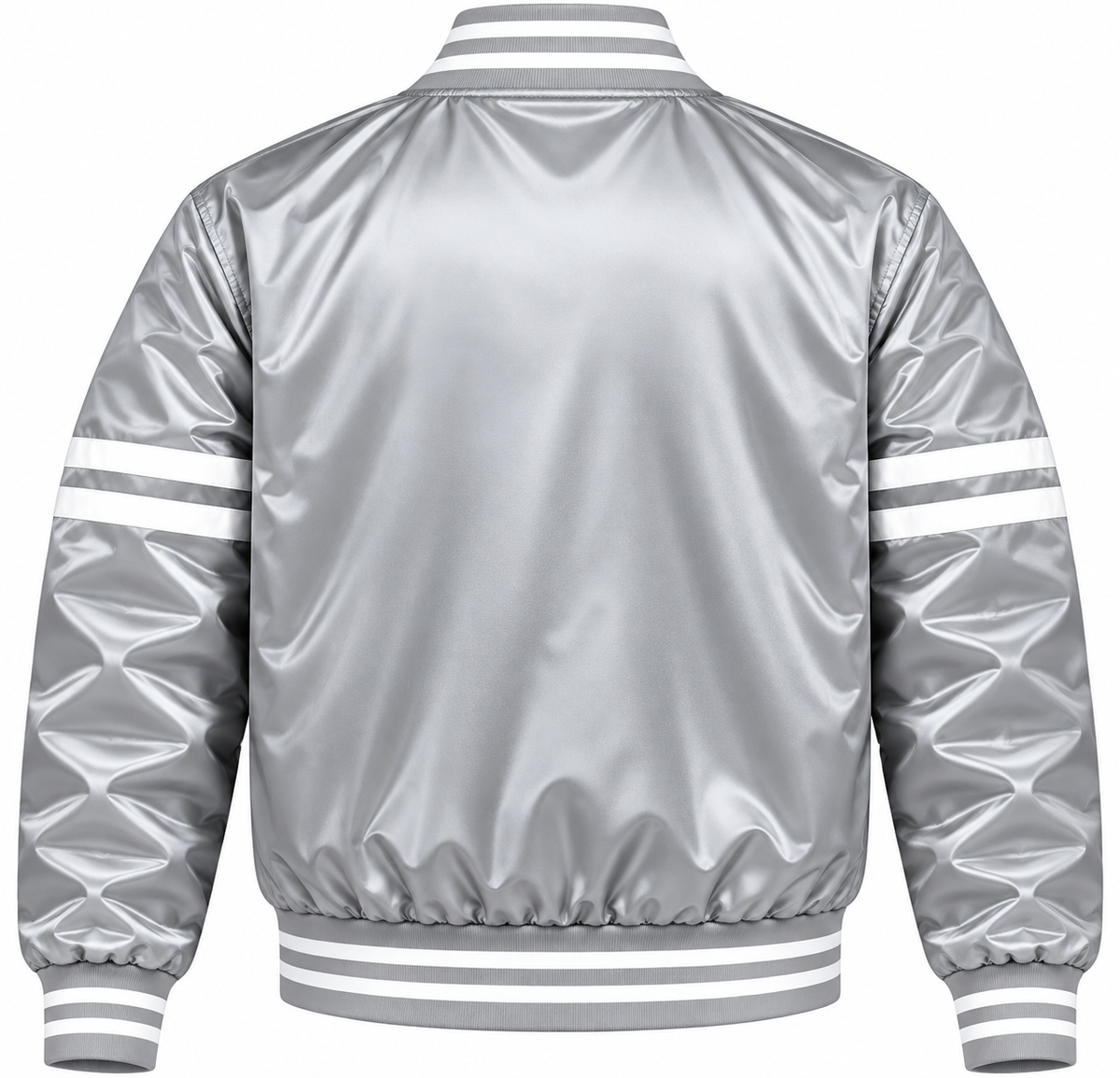 Kansas City Stripe Sleeves Heavyweight Satin Jacket