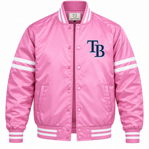 Tampa Bay Rays Pink Heavyweight Satin Jacket