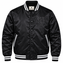 New York Mets Black Heavyweight Satin Jacket