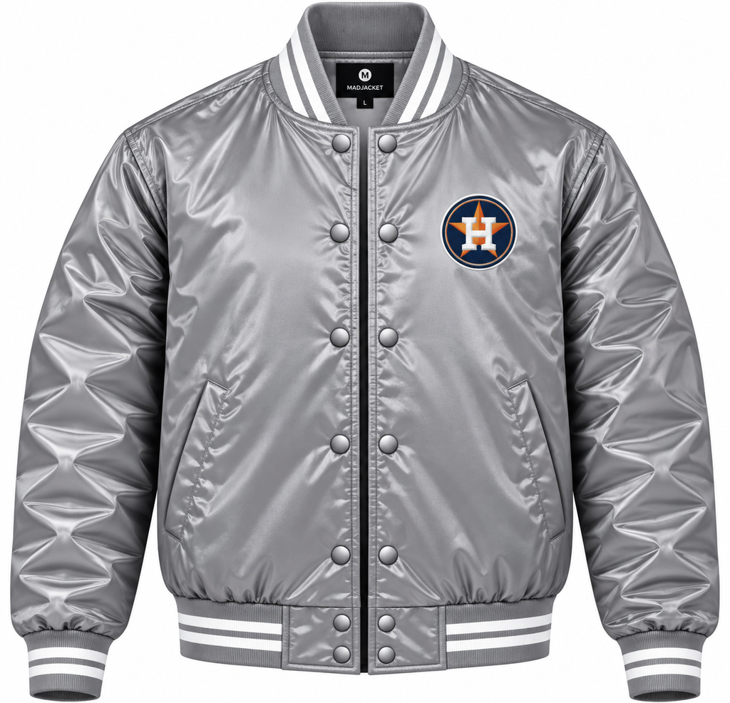 Houston Astros Gray Heavyweight Satin Jacket