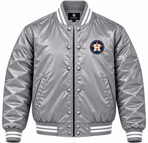 Houston Astros Gray Heavyweight Satin Jacket