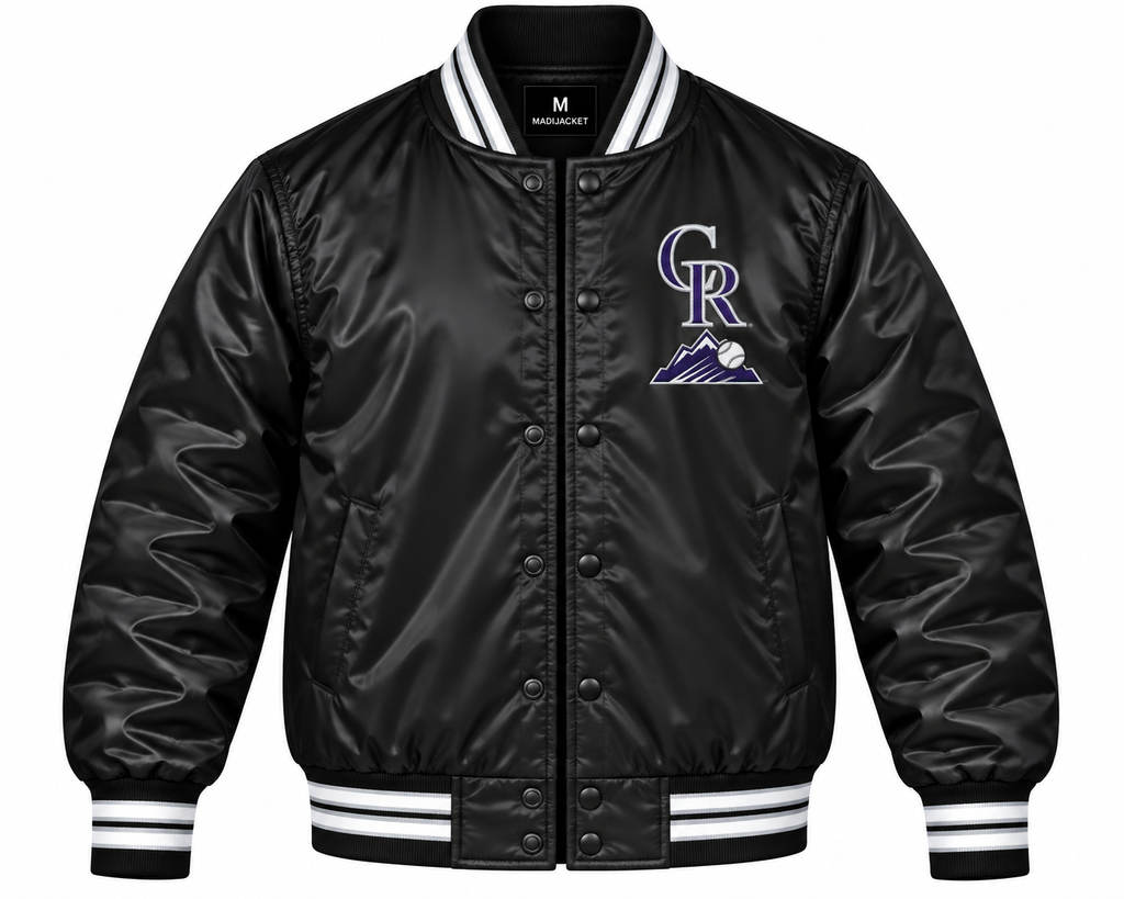 Colorado Rockies Black Heavyweight Satin Jacket