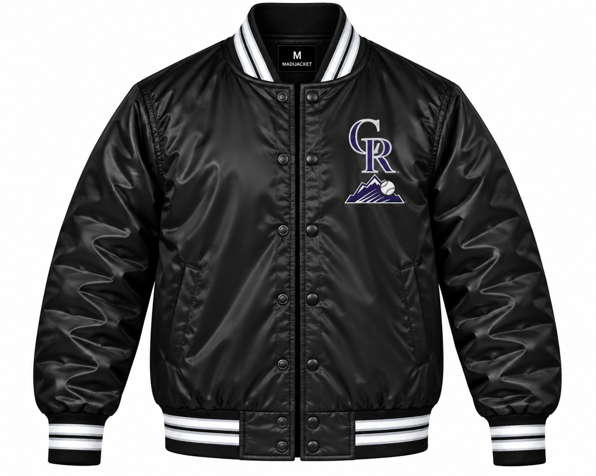 Colorado Rockies Black Heavyweight Satin Jacket