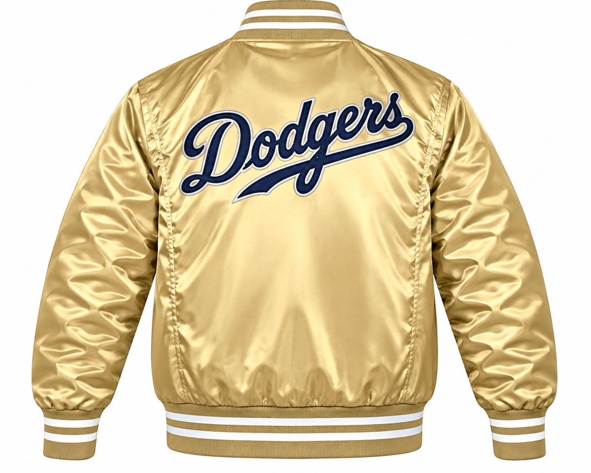 Los Angeles Dodgers Golden Heavyweight Satin Jacket