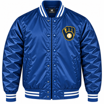 Milwaukee Brewers Blue Heavyweight Satin Jacket