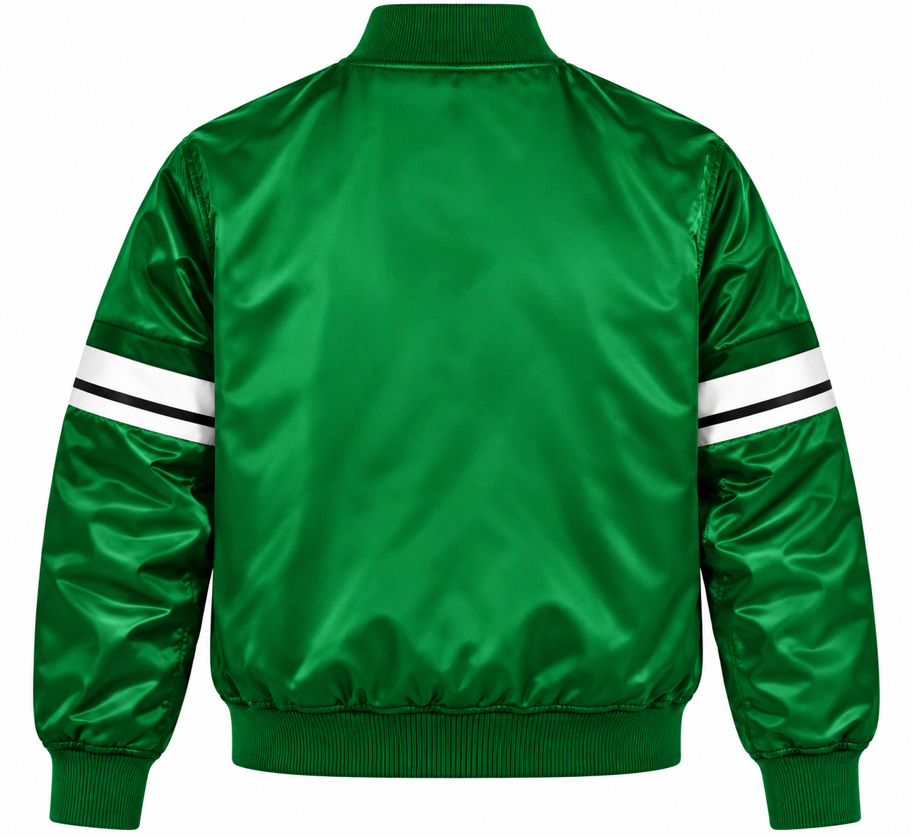 New York Jets Stripe Sleeves Heavyweight Satin Jacket Secondary image