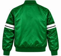 New York Jets Stripe Sleeves Heavyweight Satin Jacket