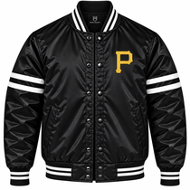 Pittsburgh Pirates Stripe Sleeves Heavyweight Satin Jacket