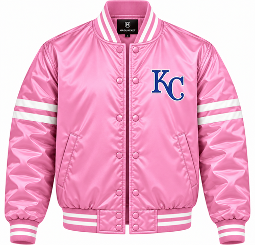 Kansas City Royals Stripe Sleeves Heavyweight Satin Jacket