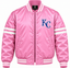 Kansas City Royals Stripe Sleeves Heavyweight Satin Jacket
