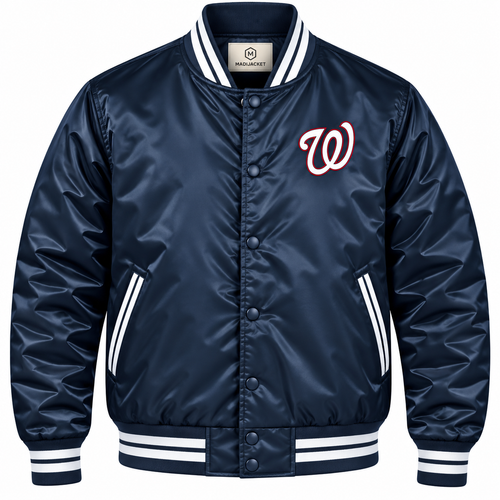 Washington Nationals Navy Heavyweight Satin Jacket