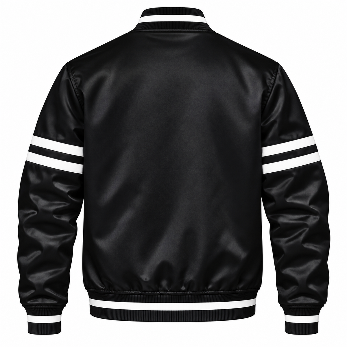 SF Giants Stripe Sleeves Heavyweight Satin Jacket