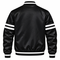 SF Giants Stripe Sleeves Heavyweight Satin Jacket