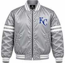 Kansas City Stripe Sleeves Heavyweight Satin Jacket