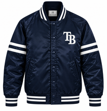 Tampa Bay Rays Stripe Sleeves Heavyweight Satin Jacket