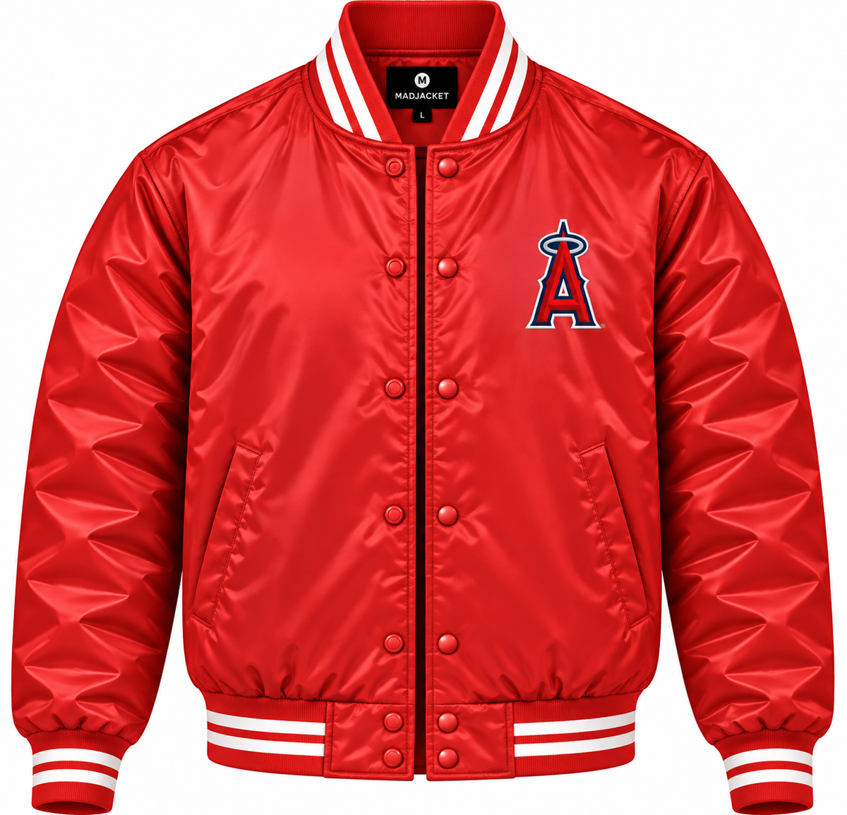Los Angeles Angels Red Heavyweight Satin Jacket