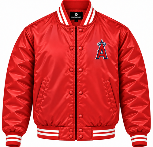 Los Angeles Angels Red Heavyweight Satin Jacket