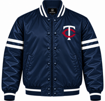 Minnesota Twins Stripe Sleeves Heavyweight Satin Jacket