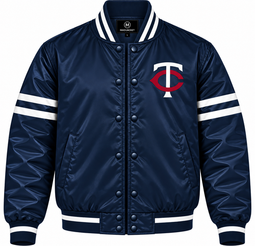 Minnesota Twins Stripe Sleeves Heavyweight Satin Jacket