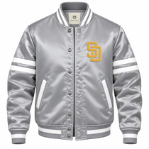 San Diego Padres Stripe Sleeves Heavyweight Satin Jacket