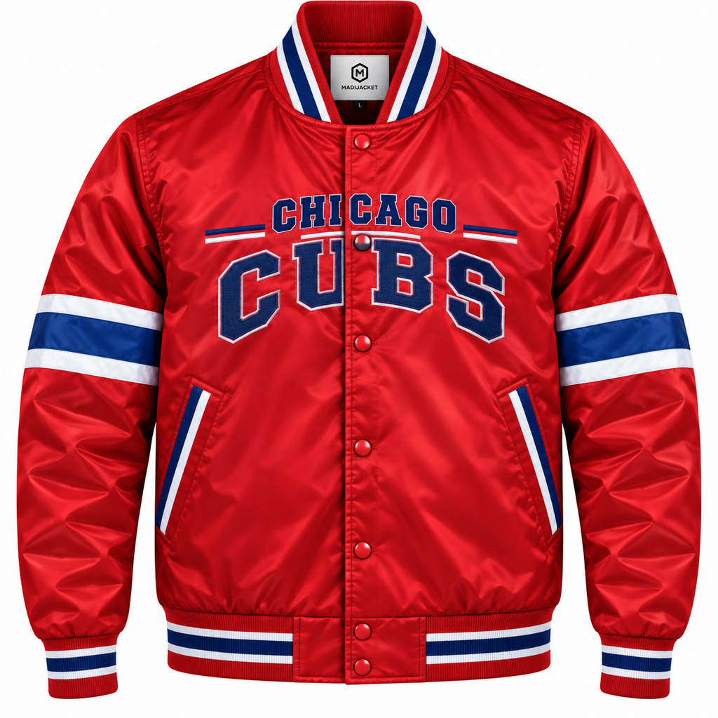 Chicago Cubs Red Satin Jacket