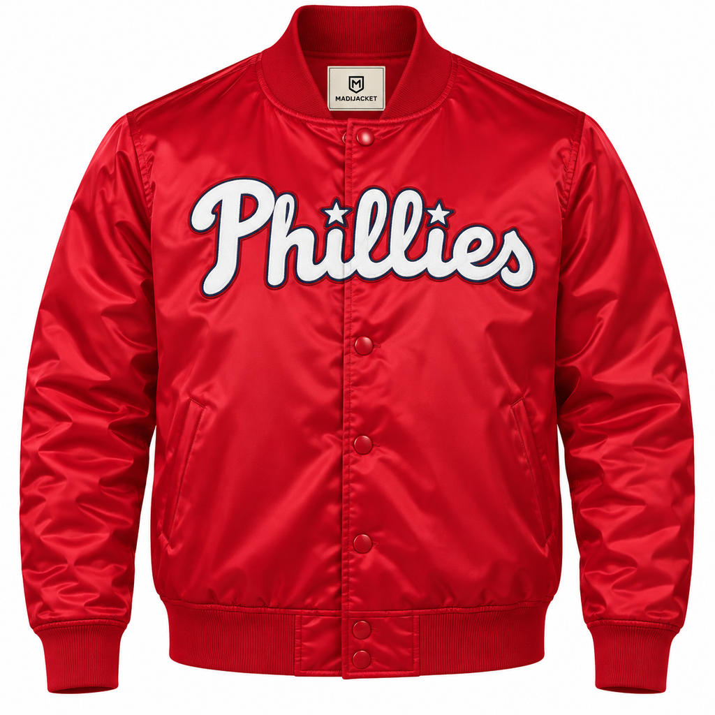 Philadelphia Phillies Red Heavyweight Satin Jacket