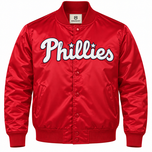 Philadelphia Phillies Red Heavyweight Satin Jacket
