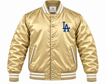 Los Angeles Dodgers Golden Heavyweight Satin Jacket