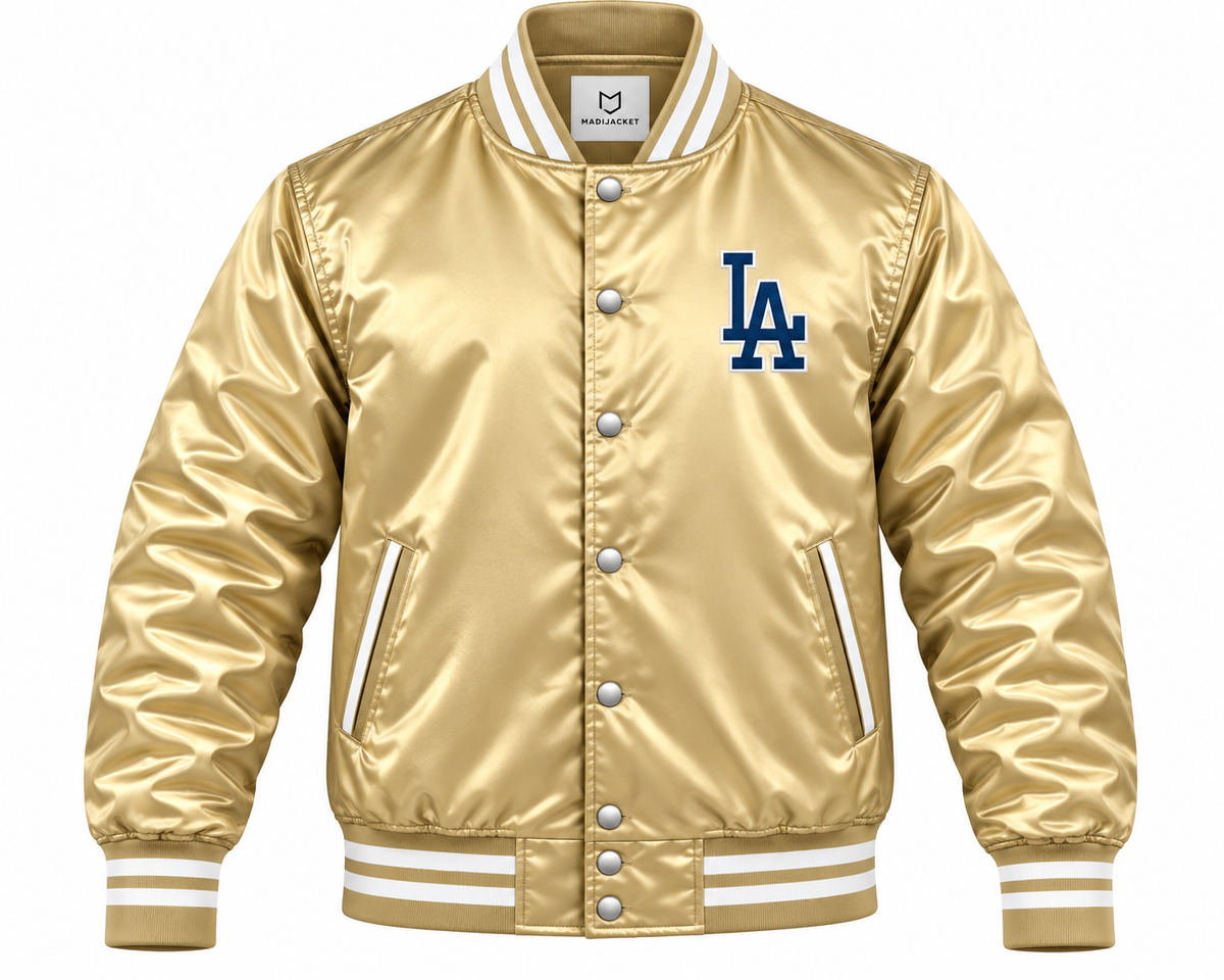 Los Angeles Dodgers Golden Heavyweight Satin Jacket