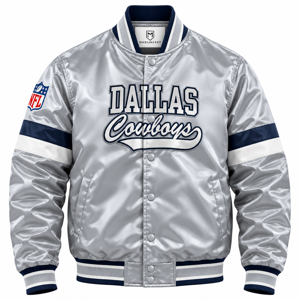 Dallas Cowboys Vintage Sliver Heavyweight Satin Jacket