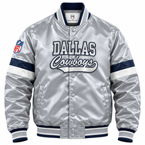 Dallas Cowboys Vintage Sliver Heavyweight Satin Jacket