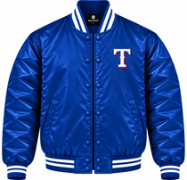 Texas Rangers Blue Heavyweight Satin Jacket