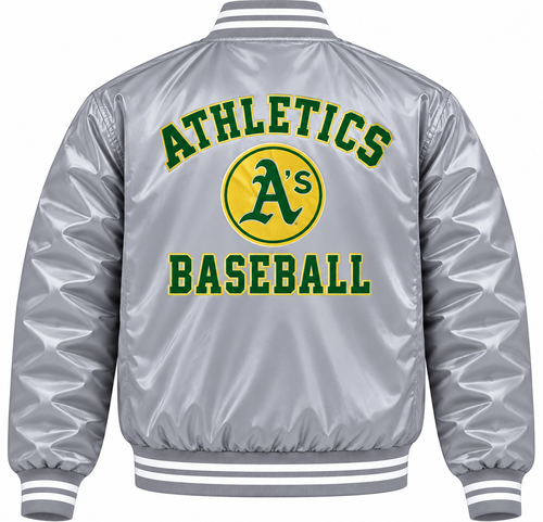 Athletics Gray Heavyweight Satin Jacket