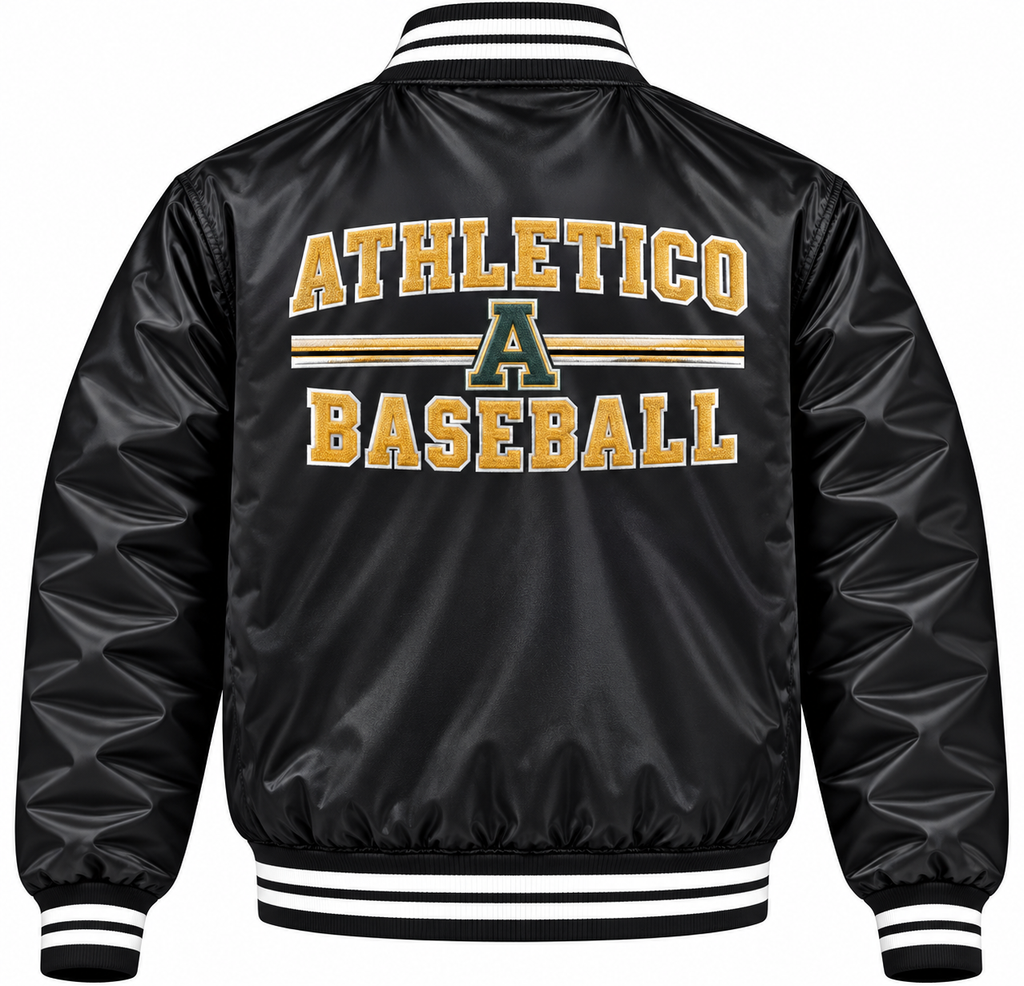 Athletics Black Heavyweight Satin Jacket