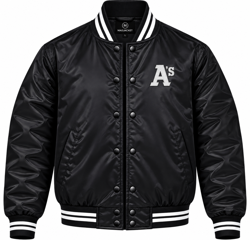 Athletics Black Heavyweight Satin Jacket