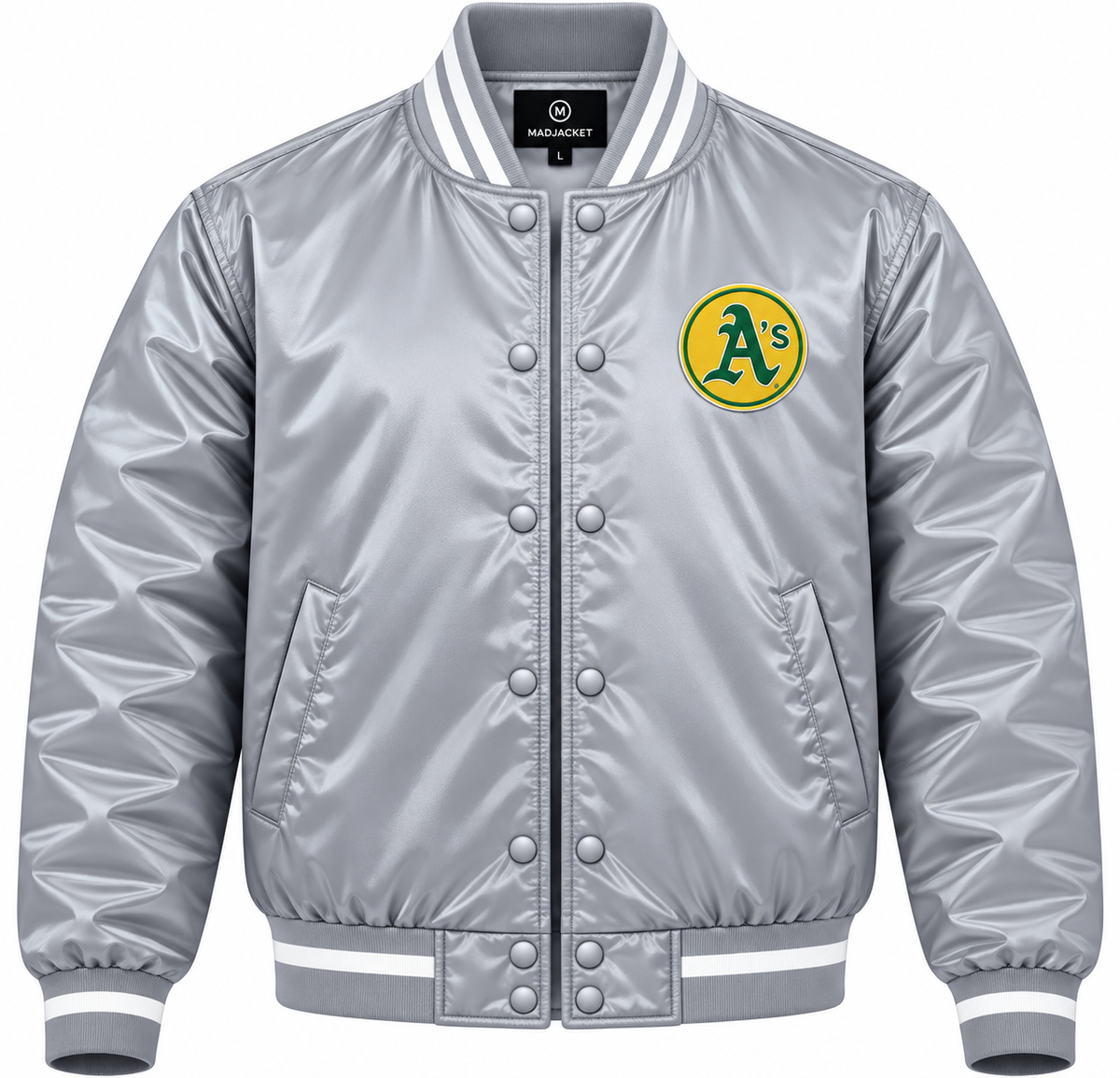 Athletics Gray Heavyweight Satin Jacket