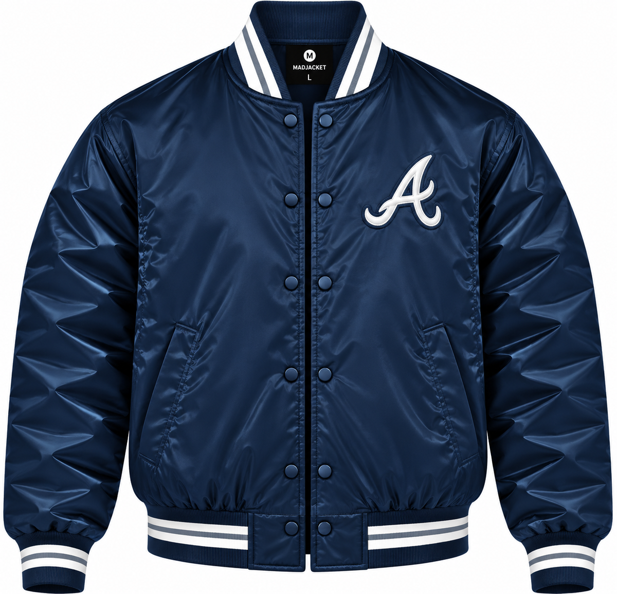 Atlanta Braves Navy Heavyweight Satin Jacket