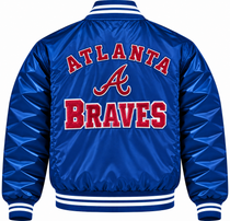Atlanta Braves Blue Heavyweight Satin Jacket