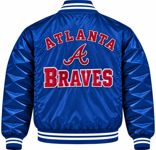 Atlanta Braves Blue Heavyweight Satin Jacket