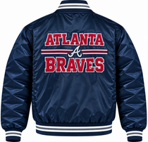 Atlanta Braves Navy Heavyweight Satin Jacket