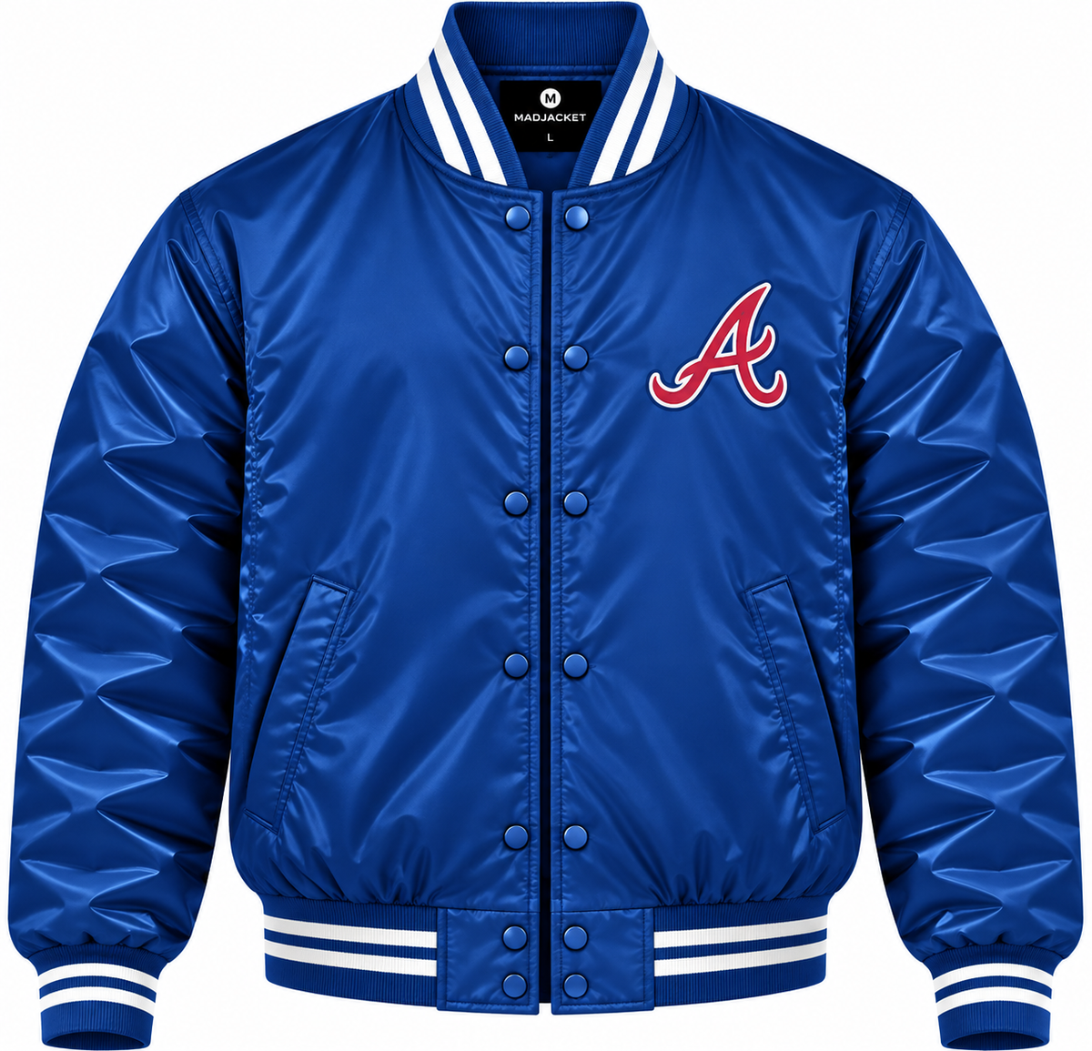 Atlanta Braves Blue Heavyweight Satin Jacket
