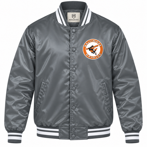 Baltimore Orioles Gray Heavyweight Satin Jacket