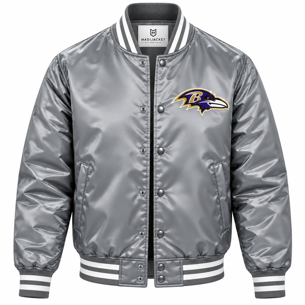Baltimore Ravens Gray Heavyweight Satin Jacket